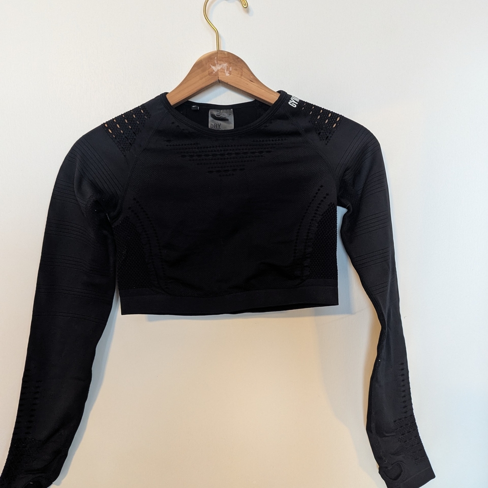 Gymshark Black Seamless Long Sleeve Crop